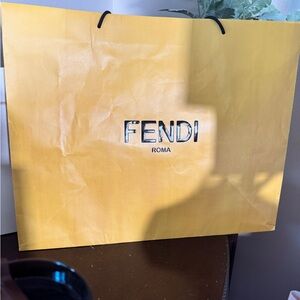 Fendi Bold Yellow Shopper Tote Bag